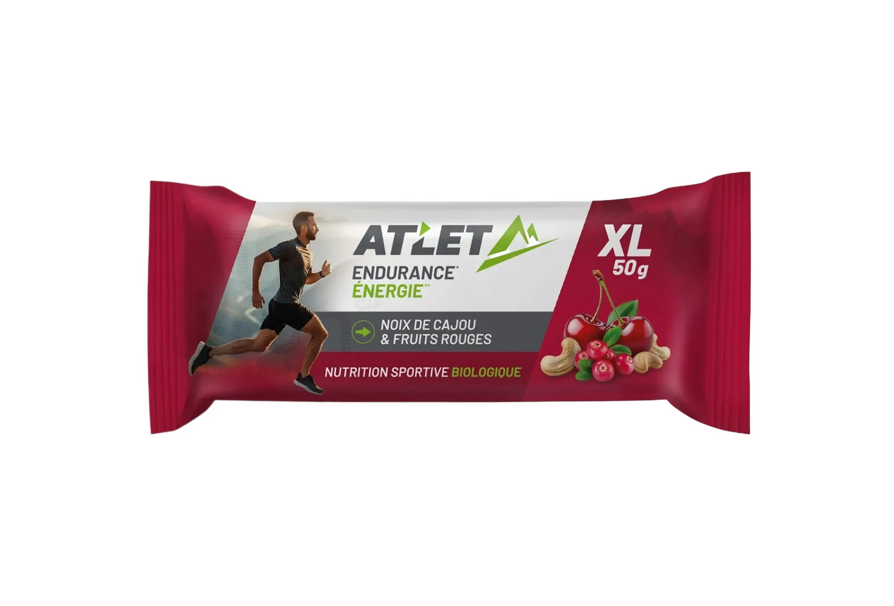 Atlet barrita energética bio 50 g Anacardos y Frutas rojas