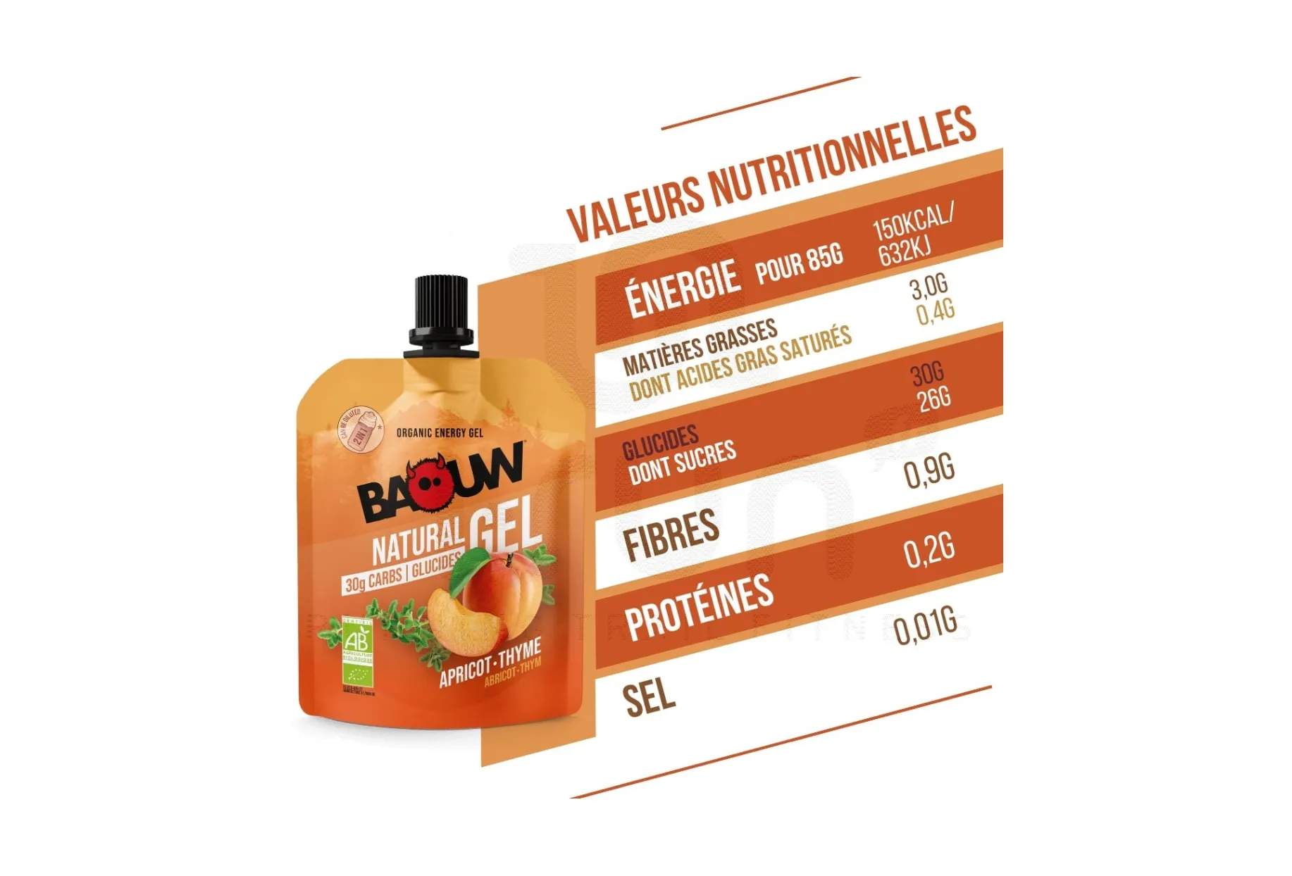 Baouw gel energético natural bio - ciruela y tomillo
