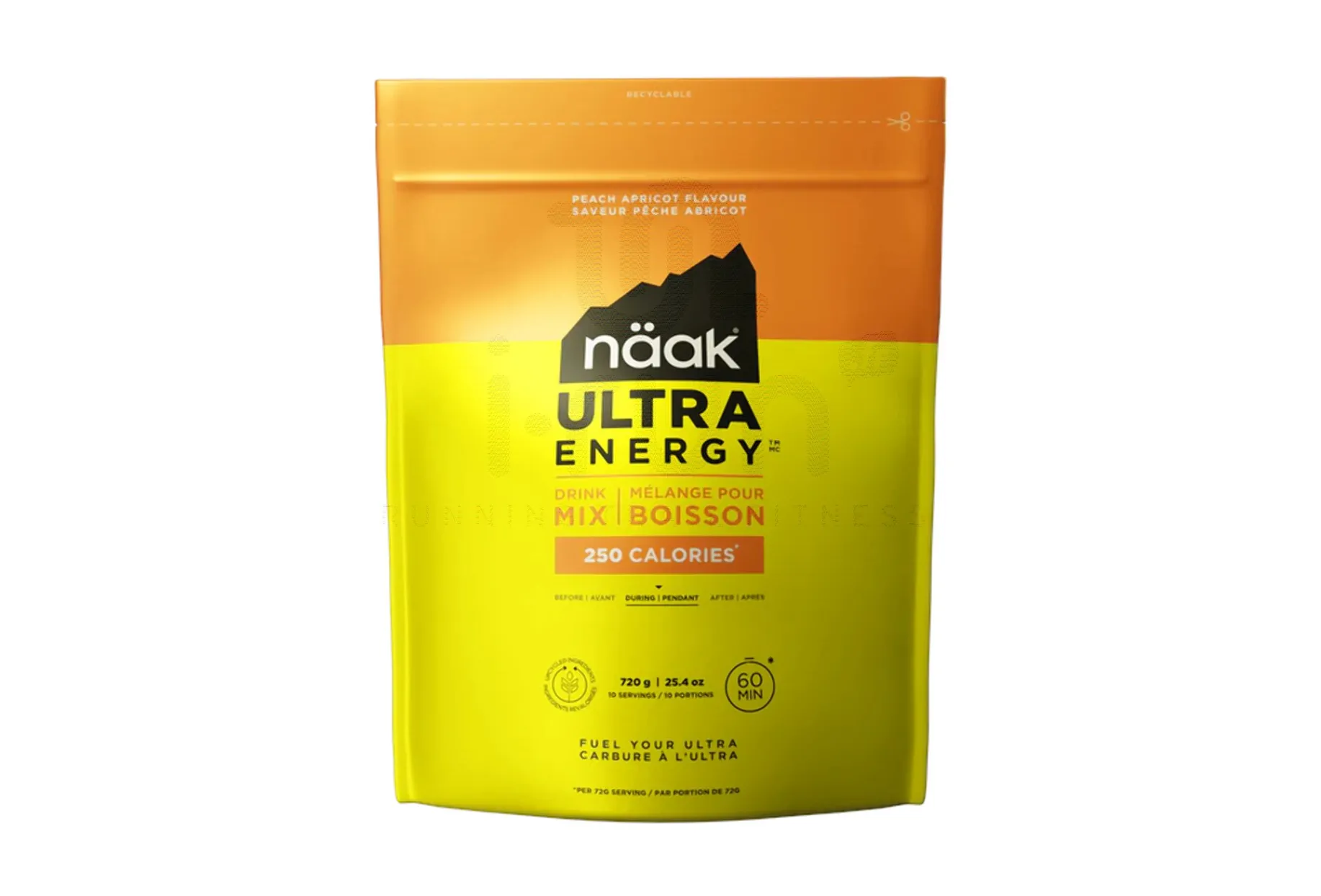 Naak bebida energética Ultra Energy - 720 g Melocotón y albaricoque
